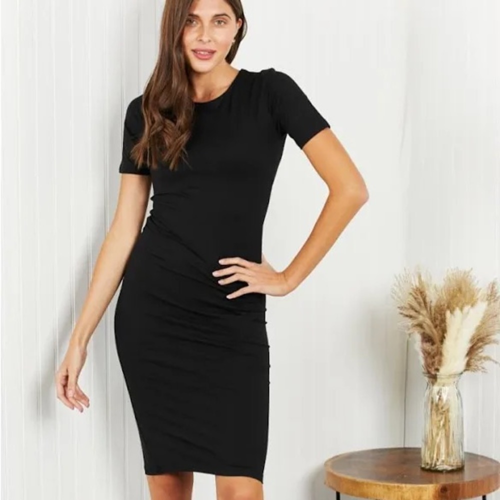 Yvette Black Midi Dress Medium NWOT